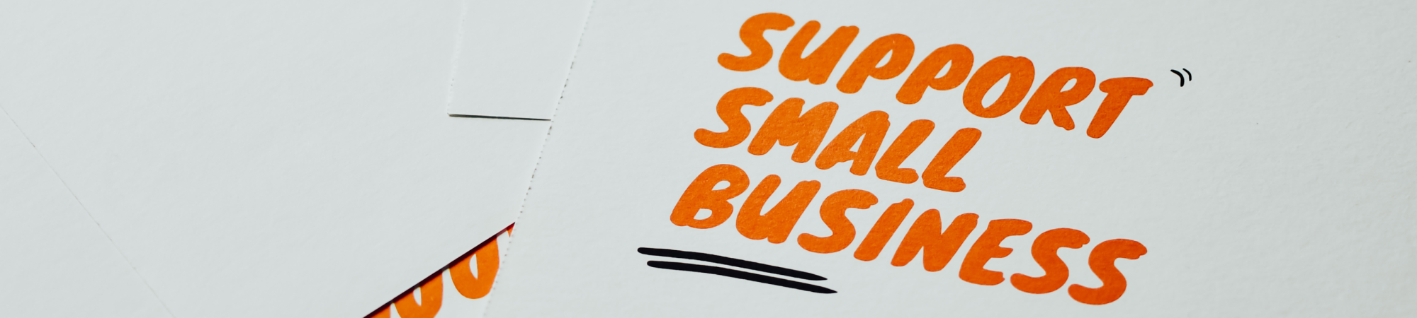 letter saying 'support small business' ready for a courier for small businesses